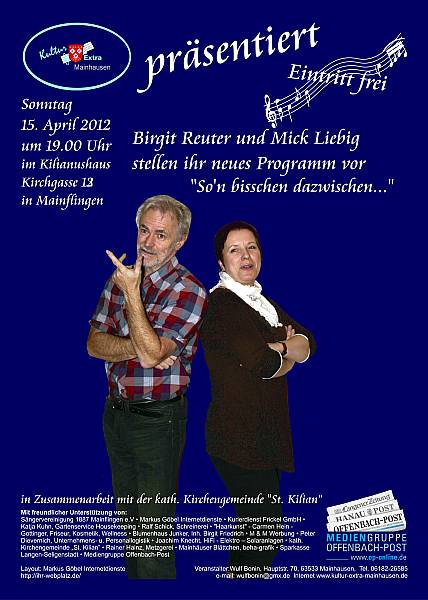 Konzert am 15.04.2012, Birgit Reuter und Mick Liebig 